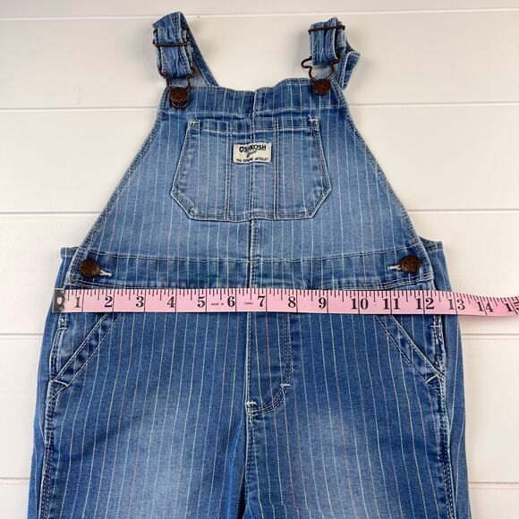 Oshkosh B’gosh Rainbow pinstripe Denim Jean Overalls Size 4T Girls - Picture 6 of 8